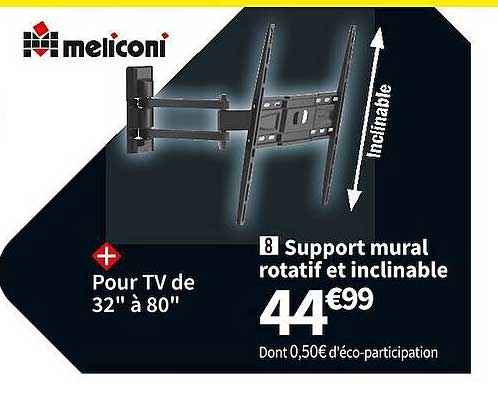 Support Mural Inclinable Et Rotatif Pour Enceinte - Charge Jusqu'à 50 Kg - Réglage 180° Rotation Et 3 Angles D'inclinaison - Adapté Fixation 35 Mm