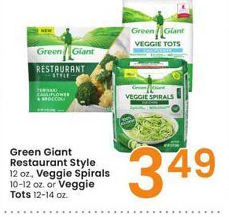 Albertsons Green Giant Restaurant Style, Veggie Spirals Or Veggie Tots