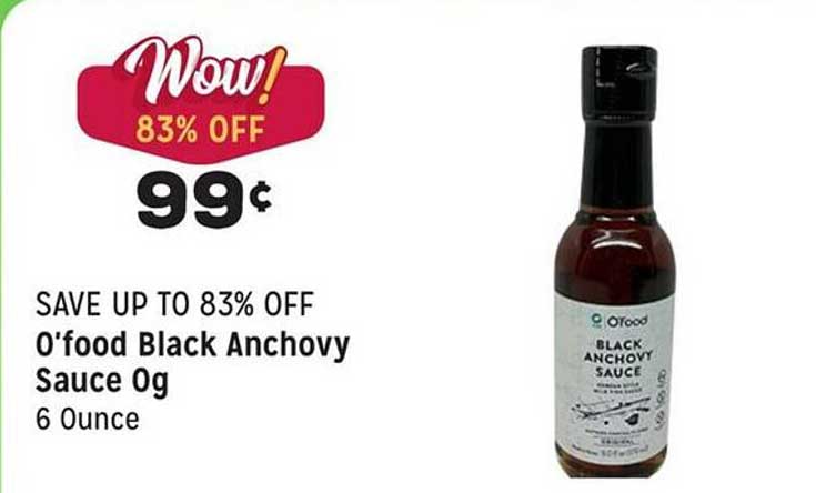 Grocery Outlet O'food Black Anchovy Sauce Og 6 Ounce