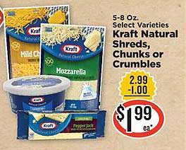 IGA Kraft Natural Shreds, Chunks Or Crumbles