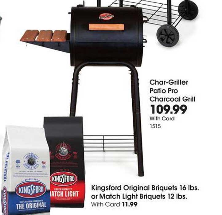 King Soopers Char-griller Patio Pro Charcoal Grill, Kingsford Original Briquets 16 Lbs. Or Match Light Briquets 12 Lbs.