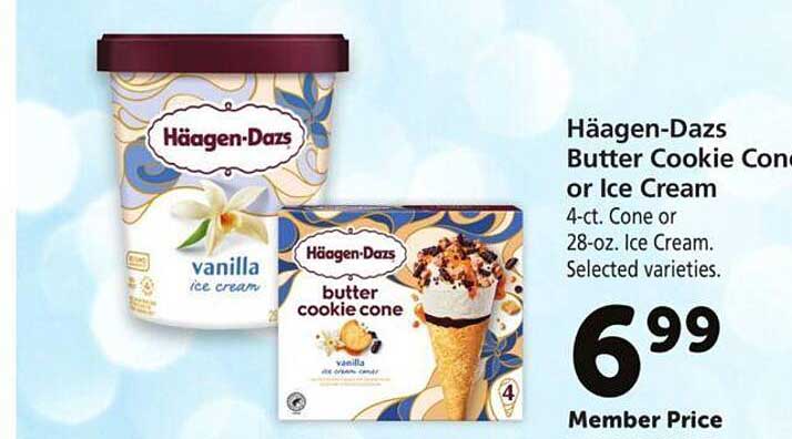 Safeway Häagen-dazs Butter Cookie Cone Or Ice Cream