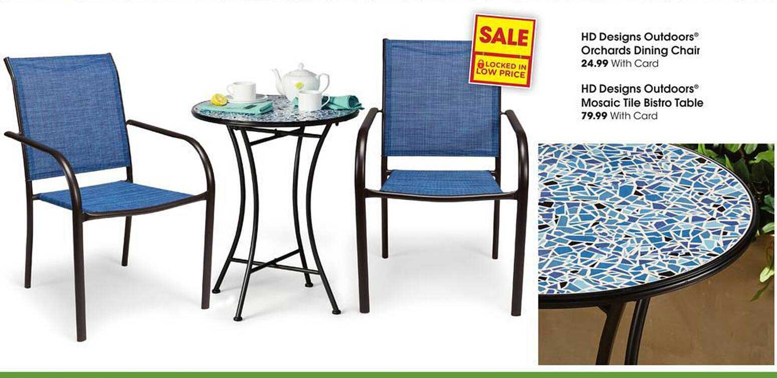 King Soopers Hd Designs Outdoors Orchards Dining Chair, Hd Designs Outdoors Mosaic Tile Bistro Table