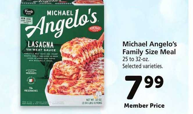 Safeway Michael Angelo's Family Size Meal