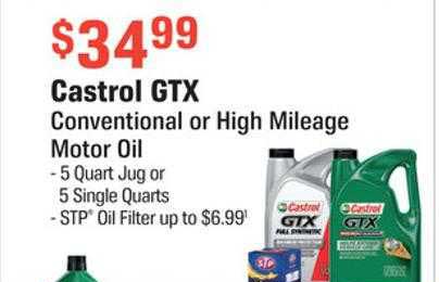AutoZone Castrol Gtx Conventional Or High Mileage Motor Oil