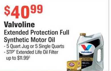 AutoZone Valvoline Extended Protection Full Synthetic Motor Oil