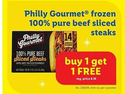 Lidl Philly Gourmet Frozen 100% Pure Beef Sliced Steaks