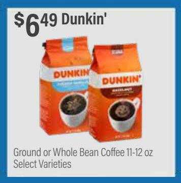 Commissary Dunkin' Ground Or Whole Bean Coffee