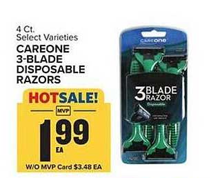 Food Lion Careone 3-blade Disposable Razores