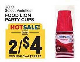 Food Lion Food Lion Party Cups