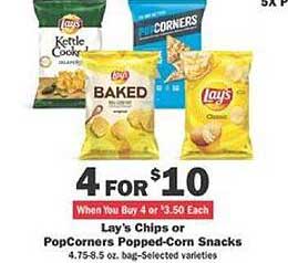 Schnucks Lay's Chips Or Popcorners Popped-corn Snacks