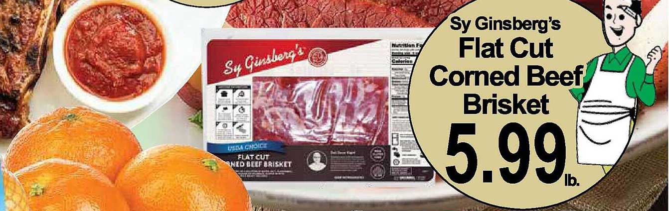 Hollywood Market Sy Ginsberg's Flat Cut Corned Beef Brisket