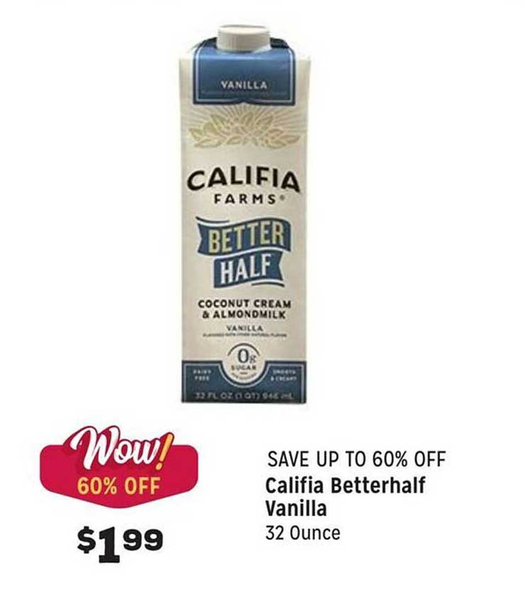 Grocery Outlet Califia Betterhalf Vanilla