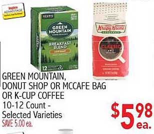 Ingles Markets Green Mountain, Donut Shop Or Mccafe Bag Or K-cup Coffee