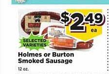 Food Town Store Holmes Or Burton Smoked Sausage