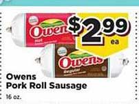 Food Town Store Owens Pork Roll Sausage