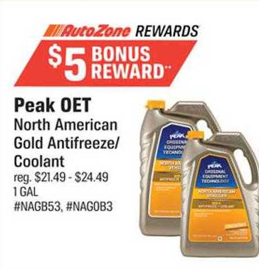 AutoZone Peak Oet North American Gold Antifreeze Or Coolant