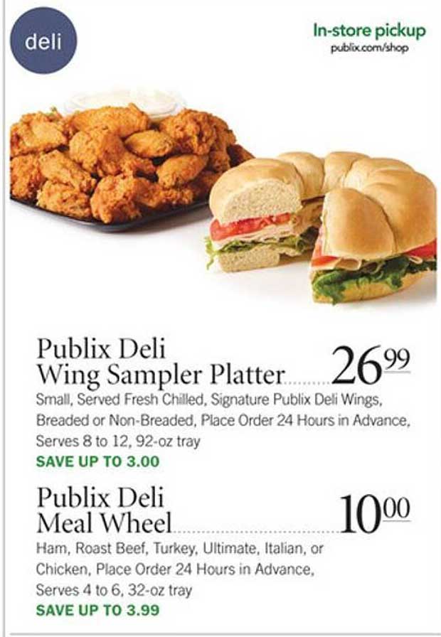 Publix Deli Wing Sampler Platter Publix Deli Meal Wheel Offer at Publix ...