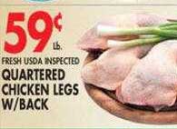 Associated Fresh Usda Inspected Quartered Chicken Legs W-back