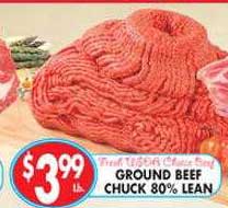 Associated Ground Beef Chuck 80% Lean