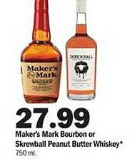Meijer Maker's Mark Bourbon Or Skrewball Peanut Butter Whiskey