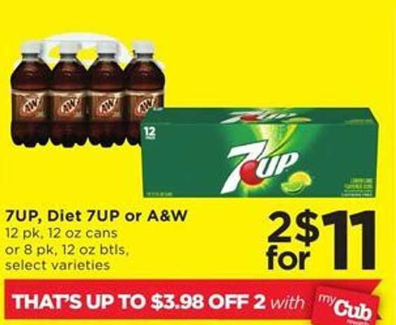 Cub Foods 7up, Diet Or A&w