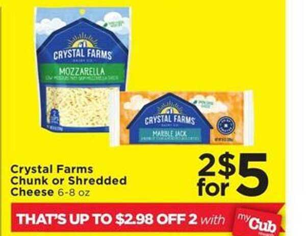 Cub Foods Crystal Farms Chunk Or Shredded Cheese