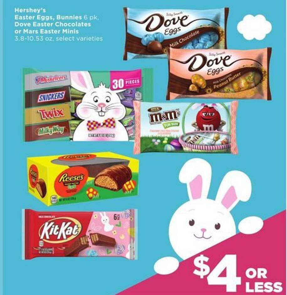 Hershey's Easter Eggs, Bunnies, Dove Easter Chocolates Or Mars Easter ...