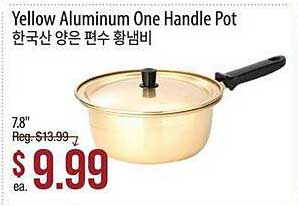 Hmart Yellow Aluminum One Handle Pot