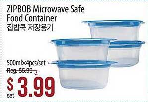 Hmart Zipbob Microwave Safe Food Container