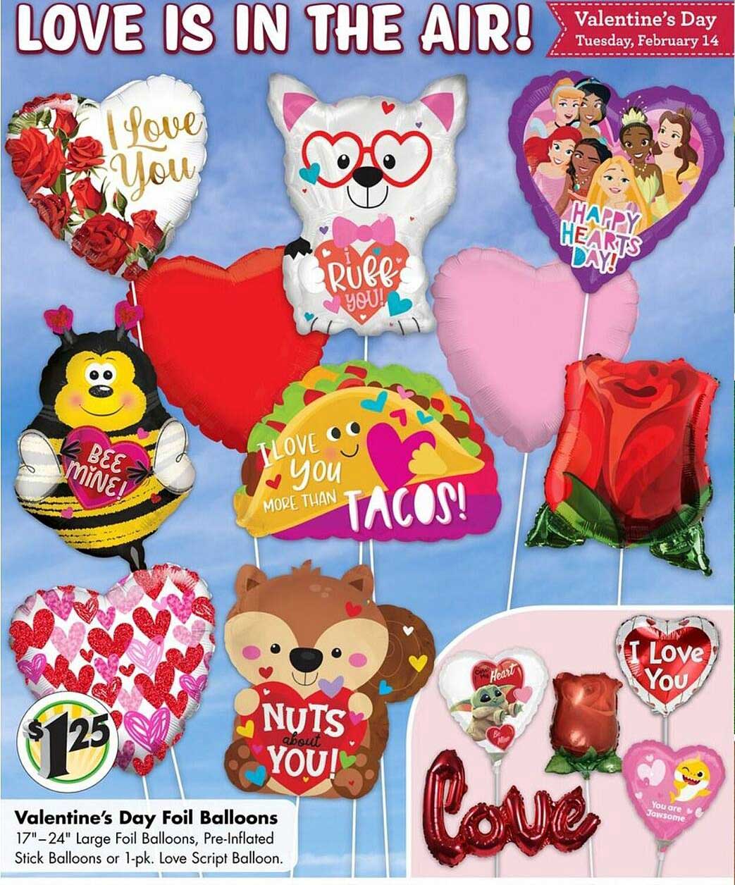 Dollar Tree Valentine's Day Foil Balloons