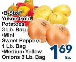Fairplay B-size Yukon Gold Potatoes, Mini Sweet Peppers Or Medium Yellow Onions