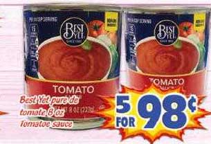 Savers Cost Plus Best Yet Pure De Tomate Or Tomtoes Sauce