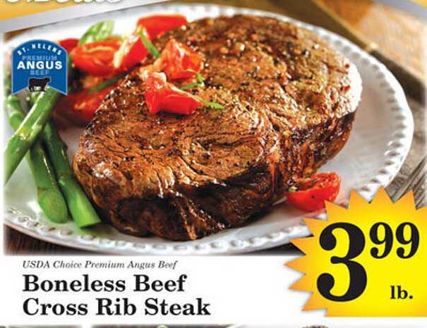 Harvest Foods Boneless Beef Cross Rib Steak