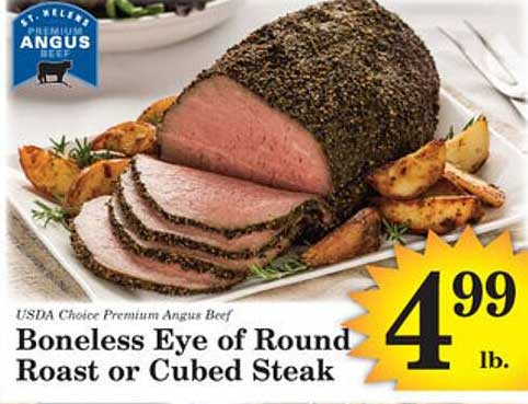 Harvest Foods Boneless Eye Of Round Roast Or Cubed Steak