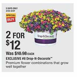 The Home Depot Drop-n-decorate Premium Flower Combinations