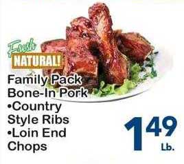 Fairplay Family Pack Bone-in Pork Country Style Ribs Or Loin End Chops