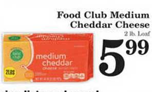 Harvest Foods Food Club Medium Cheddar Cheese