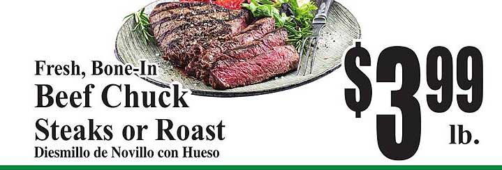 Baja Ranch Fresh, Bone-in Beef Chuck Steaks Or Roast