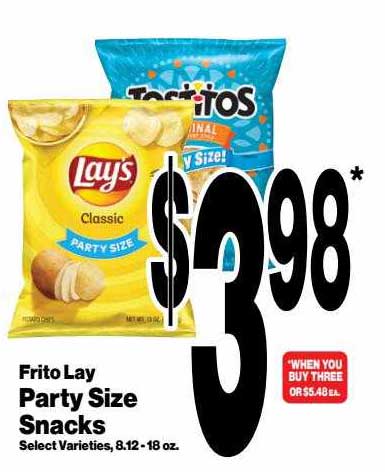 Super Saver Frito Lay Party Size Snacks