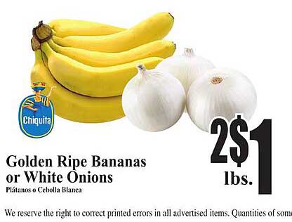 Baja Ranch Golden Ripe Bananas Or White Onions