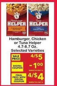 Fairplay Hamburger, Chicken Or Tuna Helper