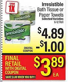 Edwards Food Giant Irresistible Bath Tissue Or Paper Towels