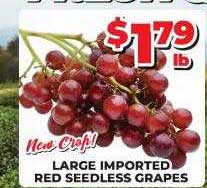 Price Cutter Large Imported Red Seedless Grapes