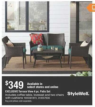 The Home Depot Terrace View 4pc Patio Set Stylewell