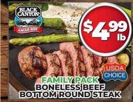 Price Cutter Usda Choice Boneless Beef Bottom Round Steak