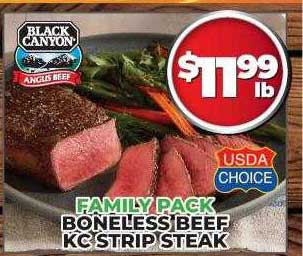 Price Cutter Usda Choice Boneless Beef Kc Strip Steak