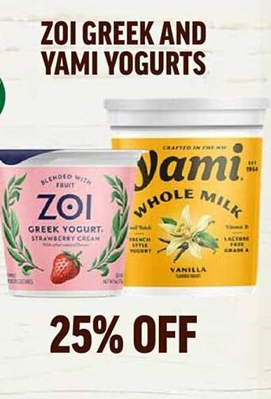 Central Market Zoi Greek And Yami Yogurts