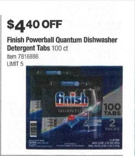 Costco Finish Powerball Quantum Dishwasher Detergent Tabs