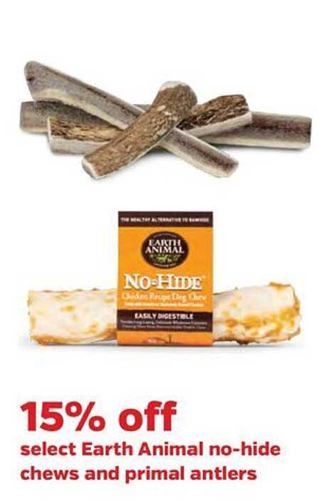 Pet Supplies Plus Earth Animal No-hide Chews And Primal Antlers